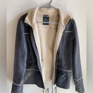 prAna genuine leather and sheepskin lined jacket